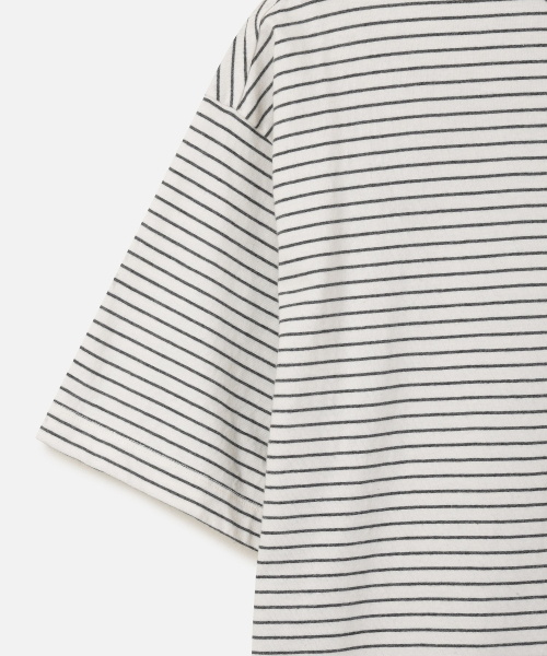 247SERIES(247シリーズ)の「USAコットン20番手ストライプTシャツアイボリー(Tシャツ/カットソー・メンズ・アイボリー・X-LARGE/LARGE/MEDIUM/SMALL/X-SMALL)」の4枚目の写真