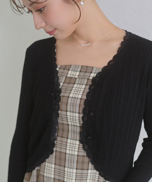 Ambre Neige(アンブルネージュ)の「uv cut lace cardigan / UVカットレースカーディガン(カーディガン/ボレロ・レディース・ブラック/ライトブルー/アイボリー・FREE)」の3枚目の写真