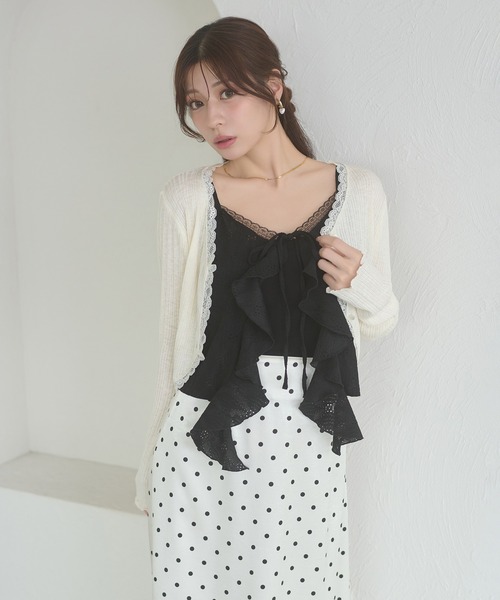 Ambre Neige(アンブルネージュ)の「uv cut lace cardigan / UVカットレースカーディガン(カーディガン/ボレロ・レディース・ブラック/ライトブルー/アイボリー・FREE)」の4枚目の写真
