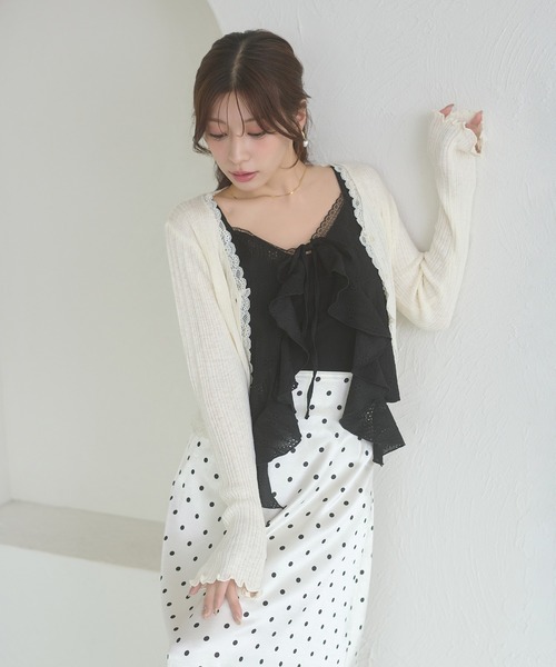 Ambre Neige(アンブルネージュ)の「uv cut lace cardigan / UVカットレースカーディガン(カーディガン/ボレロ・レディース・ブラック/ライトブルー/アイボリー・FREE)」の5枚目の写真