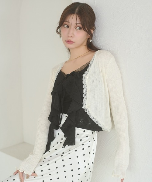 Ambre Neige(アンブルネージュ)の「uv cut lace cardigan / UVカットレースカーディガン(カーディガン/ボレロ・レディース・ブラック/ライトブルー/アイボリー・FREE)」の9枚目の写真