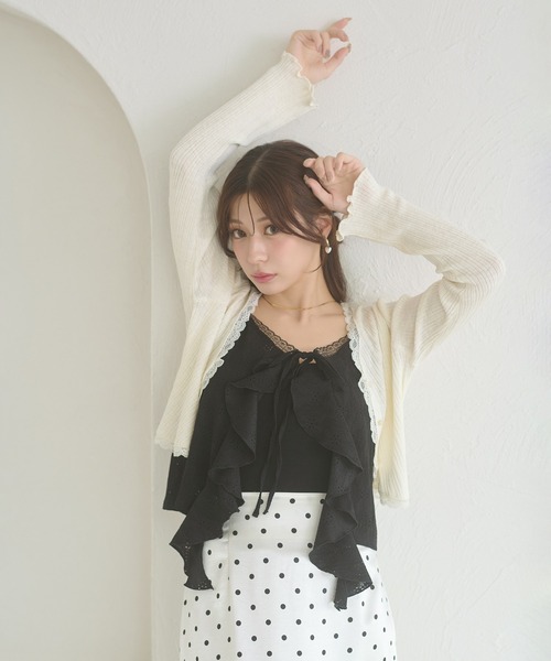Ambre Neige(アンブルネージュ)の「uv cut lace cardigan / UVカットレースカーディガン(カーディガン/ボレロ・レディース・ブラック/ライトブルー/アイボリー・FREE)」の10枚目の写真