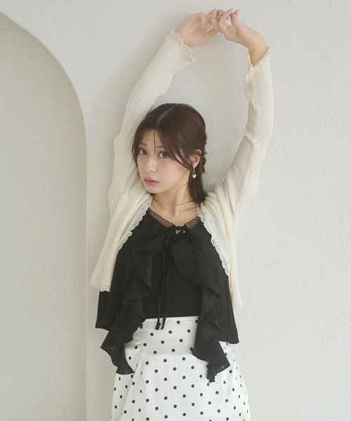 Ambre Neige(アンブルネージュ)の「uv cut lace cardigan / UVカットレースカーディガン(カーディガン/ボレロ・レディース・ブラック/ライトブルー/アイボリー・FREE)」の11枚目の写真