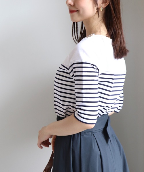 Sirin(シリン)の「ゴールドボタンボーダートップス(Tシャツ/カットソー・レディース・ホワイト系その他2/ホワイト系その他/ネイビー・FREE)」の18枚目の写真