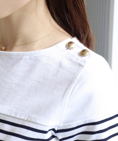 Sirin(シリン)の「ゴールドボタンボーダートップス(Tシャツ/カットソー・レディース・ホワイト系その他2/ホワイト系その他/ネイビー・FREE)」の20枚目の写真