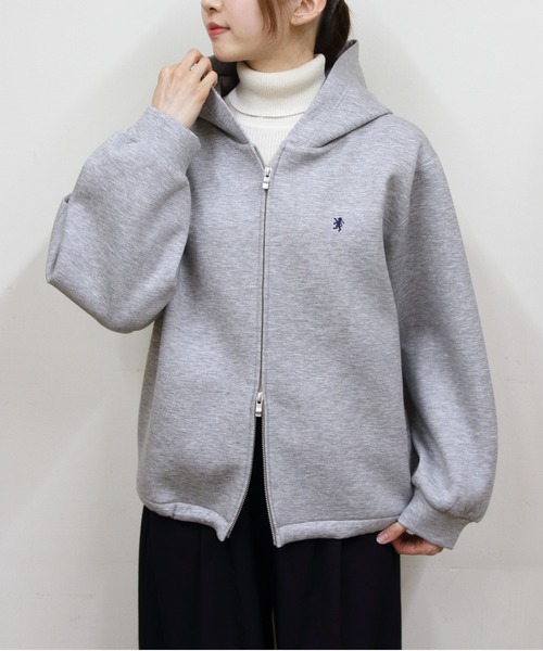 GYMPHLEX(ジムフレックス)の「Gymphlex/ジムフレックス ジップフードジャケット ZIP HOODED JACKET GY-A0859 KDB(パーカー・レディース・トップグレー/チャコールグレー・14)」の2枚目の写真