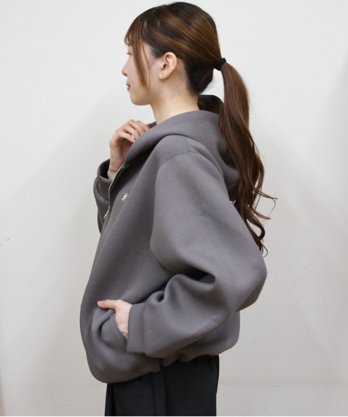 GYMPHLEX(ジムフレックス)の「Gymphlex/ジムフレックス ジップフードジャケット ZIP HOODED JACKET GY-A0859 KDB(パーカー・レディース・トップグレー/チャコールグレー・14)」の8枚目の写真