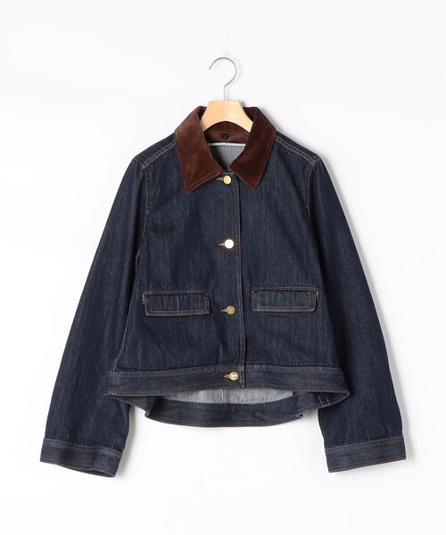 Rie Miller(リエミラー)の「【RM denim】コーデュロイ襟2WAYフレアショート丈Gジャン(デニムジャケット・レディース・ネイビー・FREE)」の18枚目の写真