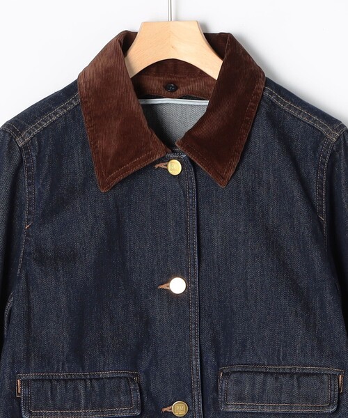 Rie Miller(リエミラー)の「【RM denim】コーデュロイ襟2WAYフレアショート丈Gジャン(デニムジャケット・レディース・ネイビー・FREE)」の20枚目の写真