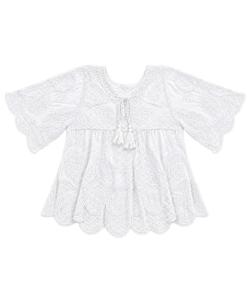DAY CLOSET(デイ クローゼット)の「【5分丈袖】透け感シアー×立体刺繍 チュニック ブラウス レディース(シャツ/ブラウス・レディース・アイボリー/ホワイト・FREE)」の9枚目の写真