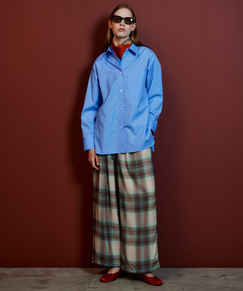 MAISON SPECIAL(メゾンスペシャル)の「Satin Check Easy Pants/サテンチェックイージーパンツ(その他パンツ・レディース・グリーン/ネイビー/ピンク・38/36)」の14枚目の写真