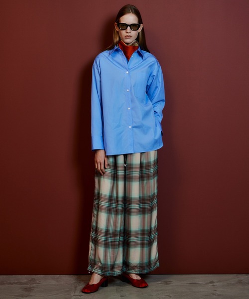 MAISON SPECIAL(メゾンスペシャル)の「Satin Check Easy Pants/サテンチェックイージーパンツ(その他パンツ・レディース・グリーン/ネイビー/ピンク・38/36)」の15枚目の写真