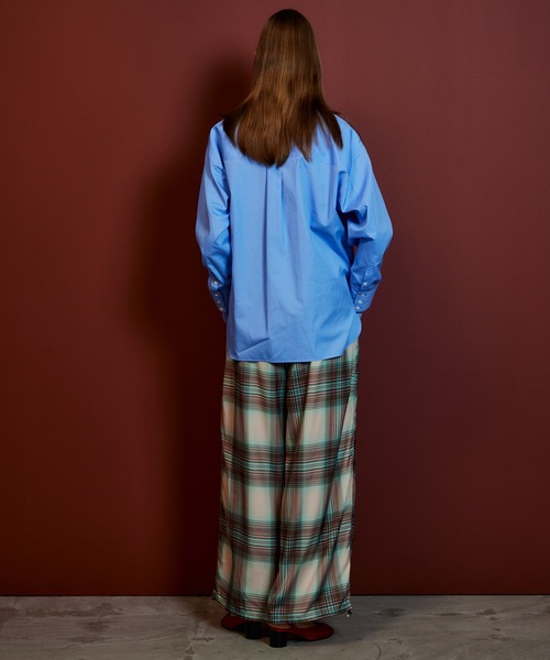 MAISON SPECIAL(メゾンスペシャル)の「Satin Check Easy Pants/サテンチェックイージーパンツ(その他パンツ・レディース・グリーン/ネイビー/ピンク・38/36)」の17枚目の写真
