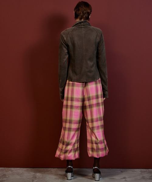 MAISON SPECIAL(メゾンスペシャル)の「Satin Check Easy Pants/サテンチェックイージーパンツ(その他パンツ・レディース・グリーン/ネイビー/ピンク・38/36)」の20枚目の写真