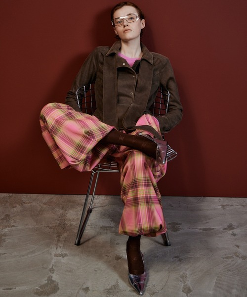 MAISON SPECIAL(メゾンスペシャル)の「Satin Check Easy Pants/サテンチェックイージーパンツ(その他パンツ・レディース・グリーン/ネイビー/ピンク・38/36)」の22枚目の写真