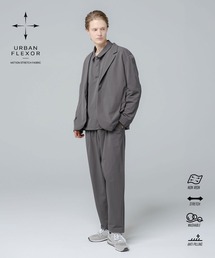 SPU（スプ）の「多機能素材ナイロン【セットアップ 2点セット】【URBAN FLEXOR】【防しわ、ストレッチ、ウォッシャブル、抗ピリング】Relaxed-Fit Shadow Button Single Jacket & Easy Tapered Pants Setup（セットアップ）」