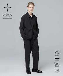 SPU（スプ）の「多機能素材ナイロン【セットアップ 2点セット】【URBAN FLEXOR】【防しわ、ストレッチ、ウォッシャブル、抗ピリング】Relaxed-Fit Shadow Button Single Jacket & Easy Tapered Pants Setup（セットアップ）」