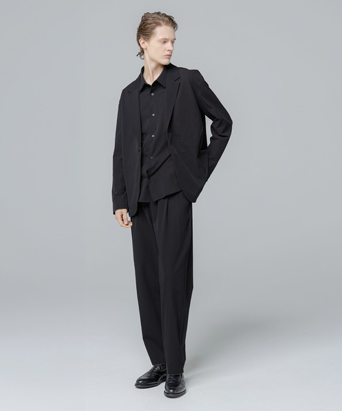 SPU(スプ)の「【セットアップ 2点セット】多機能素材ナイロン【URBAN FLEXOR】【防しわ、ストレッチ、ウォッシャブル、抗ピリング】Relaxed-Fit Shadow Button Single Jacket & Easy Tapered Pants Setup(セットアップ・メンズ・チャコール/グレイッシュベージュ/ネイビー/ブラック・S/M/L/XL)」の13枚目の写真