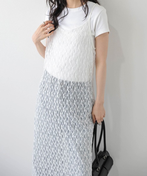AMELY(エミリー)の「フラワーレース キャミワンピース(ワンピース・レディース・ブラック/ホワイト・フリー)」の10枚目の写真