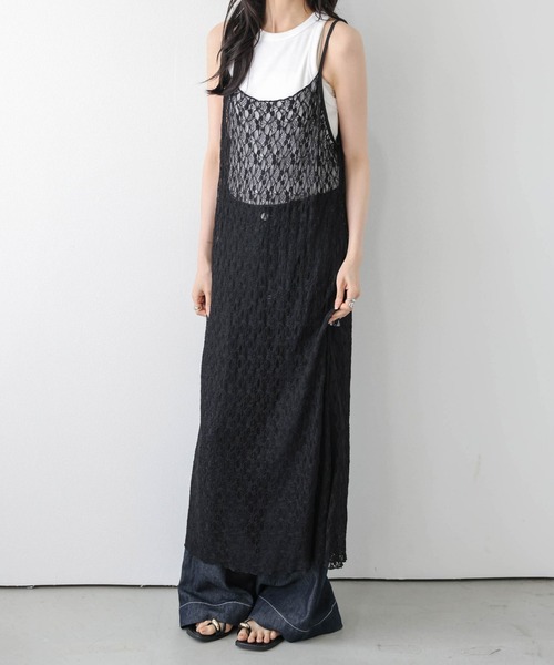 AMELY(エミリー)の「フラワーレース キャミワンピース(ワンピース・レディース・ブラック/ホワイト・フリー)」の11枚目の写真