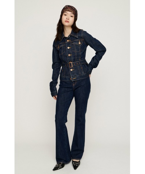SLY(スライ)の「C/P FLAP DESIGN FLARE PT センタープレスフラップデザインフレアパンツ 秋服 冬服(デニムパンツ・レディース・ブルー/ダークブルー・2/1/0)」の19枚目の写真