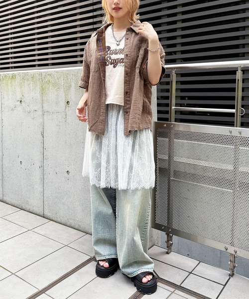 DOUBLE NAME（ダブルネーム）の「ダブルフェイスチェック リバーシブルシャツ（シャツ/ブラウス・レディース・ブラウン/レッド/グリーン・FREE）」の6枚目の写真