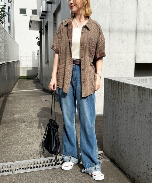 DOUBLE NAME（ダブルネーム）の「ダブルフェイスチェック リバーシブルシャツ（シャツ/ブラウス・レディース・ブラウン/レッド/グリーン・FREE）」の9枚目の写真