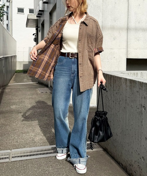 DOUBLE NAME（ダブルネーム）の「ダブルフェイスチェック リバーシブルシャツ（シャツ/ブラウス・レディース・ブラウン/レッド/グリーン・FREE）」の10枚目の写真