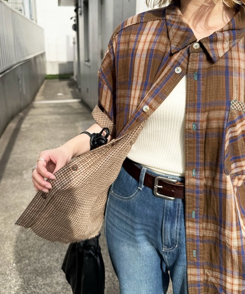 DOUBLE NAME（ダブルネーム）の「ダブルフェイスチェック リバーシブルシャツ（シャツ/ブラウス・レディース・ブラウン/レッド/グリーン・FREE）」の17枚目の写真