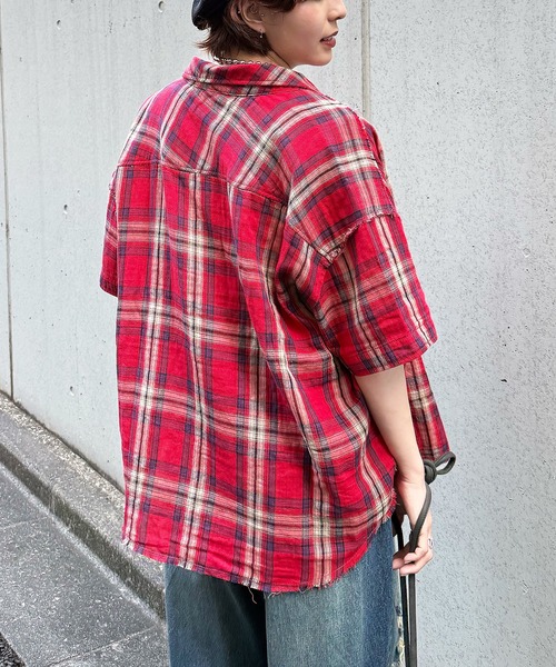 DOUBLE NAME（ダブルネーム）の「ダブルフェイスチェック リバーシブルシャツ（シャツ/ブラウス・レディース・ブラウン/レッド/グリーン・FREE）」の22枚目の写真