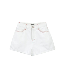 lotsyou_Red Stitch Denim Shorts White