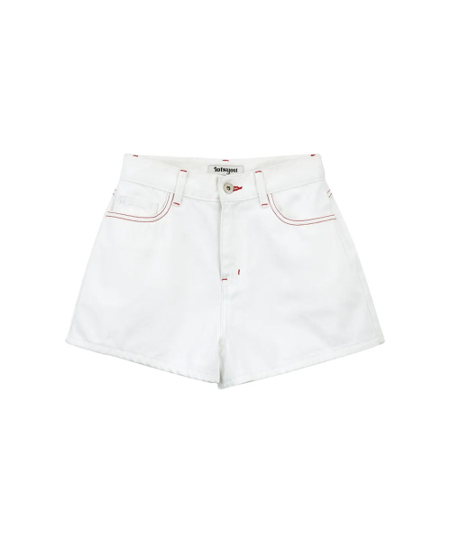 LOTSYOU(ロッツユー)の「lotsyou_Red Stitch Denim Shorts White(その他パンツ・レディース・その他・SMALL/MEDIUM)」の1枚目の写真