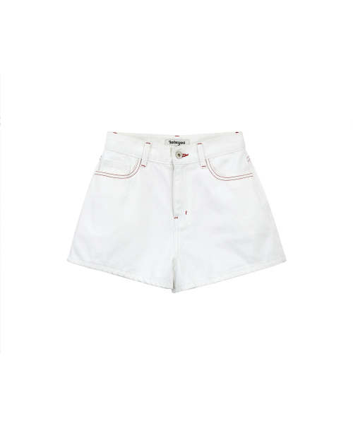 LOTSYOU(ロッツユー)の「lotsyou_Red Stitch Denim Shorts White(その他パンツ・レディース・その他・SMALL/MEDIUM)」の4枚目の写真
