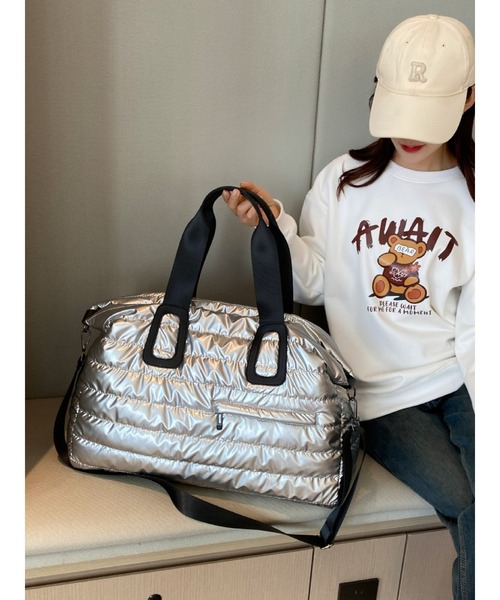 Bling Leads(ブリングリーズ)の「【Bls】【ZA】【Bling Leads】ヨガバッグ フィットネス 大容量(トートバッグ・レディース・ブルー/ゴールド/シルバー/ブラック・FREE)」の3枚目の写真