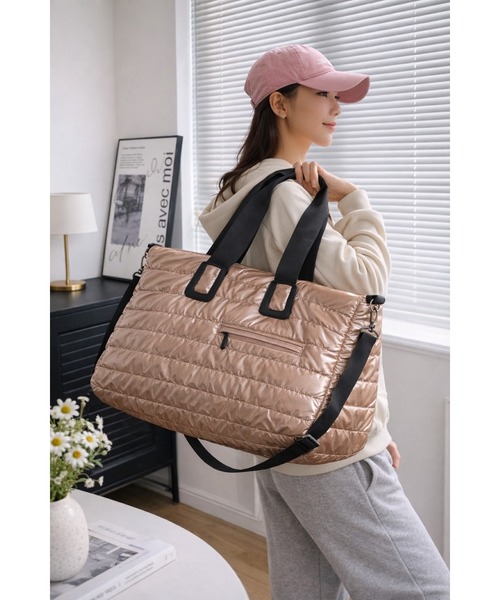 Bling Leads(ブリングリーズ)の「【Bls】【ZA】【Bling Leads】ヨガバッグ フィットネス 大容量(トートバッグ・レディース・ブルー/ゴールド/シルバー/ブラック・FREE)」の4枚目の写真