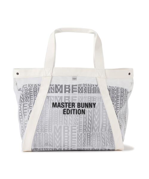 MASTER BUNNY EDITION(マスターバニーエディション)の「【MASTER BUNNY EDITION】リピートロゴメッシュトートバッグ (UNISEX)(トートバッグ・レディース・ホワイト/ブラック/ベージュ・FREE)」の1枚目の写真