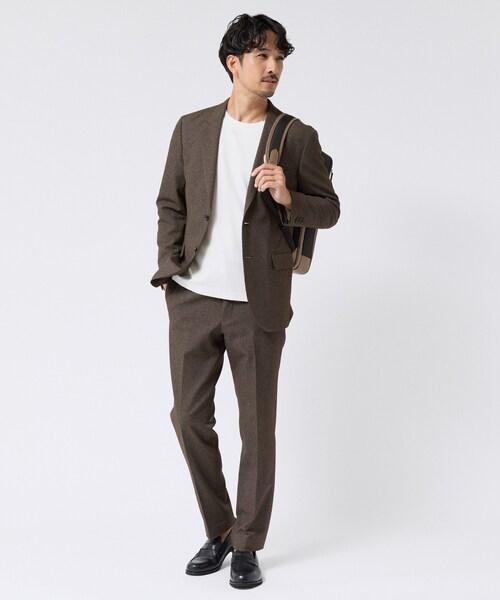TAKEO KIKUCHI(タケオキクチ)の「ウールライクキャットフット パンツ(スラックス・メンズ・ネイビー/ダークブラウン・03/02/04)」の7枚目の写真