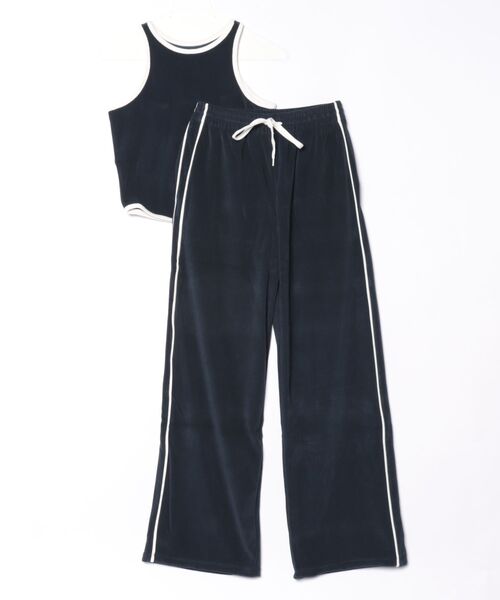 L.H.P(エルエイチピー)の「CLANE/クラネ/PILE CONTRAST LINE SET UP(セットアップ・レディース・ネイビー/アイボリー/ブラウン系その他5・1)」の2枚目の写真
