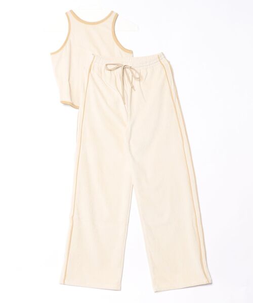 L.H.P(エルエイチピー)の「CLANE/クラネ/PILE CONTRAST LINE SET UP(セットアップ・レディース・ネイビー/アイボリー/ブラウン系その他5・1)」の1枚目の写真