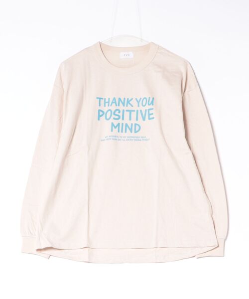 FOV(フォブ)の「FOV/フォブ POSITIVE MIND L/S Tシャツ(Tシャツ/カットソー・レディース・ブラック/チャコールグレー/ベージュ系その他・F)」の1枚目の写真