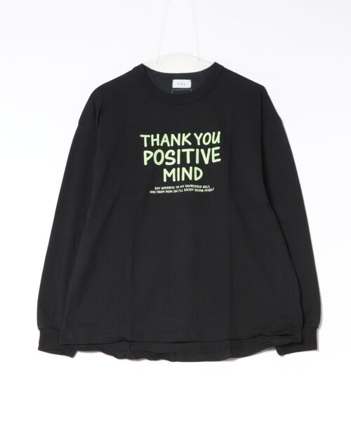 FOV(フォブ)の「FOV/フォブ POSITIVE MIND L/S Tシャツ(Tシャツ/カットソー・レディース・ブラック/チャコールグレー/ベージュ系その他・F)」の2枚目の写真