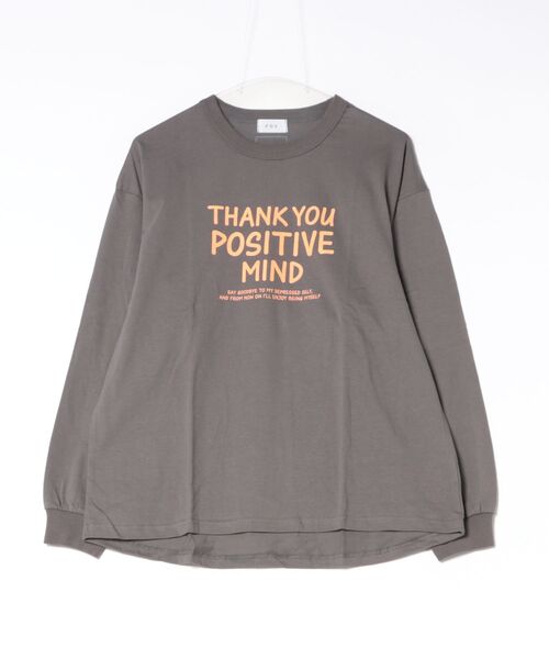 FOV(フォブ)の「FOV/フォブ POSITIVE MIND L/S Tシャツ(Tシャツ/カットソー・レディース・ブラック/チャコールグレー/ベージュ系その他・F)」の7枚目の写真