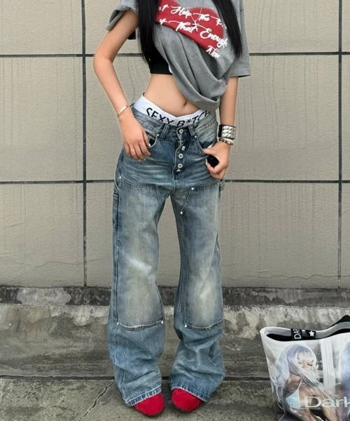 Ressaca(レサーカ)の「ダブルニーペインターフレアデニムパンツ(デニムパンツ・メンズ・ブルー・XL/L/M)」の12枚目の写真