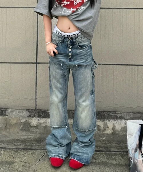 Ressaca(レサーカ)の「ダブルニーペインターフレアデニムパンツ(デニムパンツ・メンズ・ブルー・XL/L/M)」の11枚目の写真