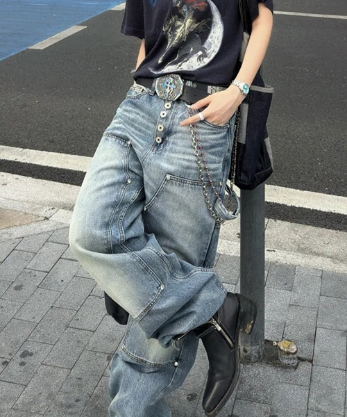 Ressaca(レサーカ)の「ダブルニーペインターフレアデニムパンツ(デニムパンツ・メンズ・ブルー・XL/L/M)」の17枚目の写真