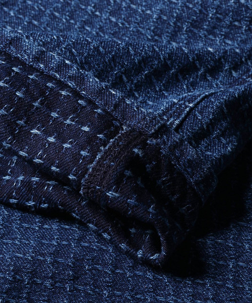 Dickies（ディッキーズ）の「Dickies(R) × PS Paul Smith 刺し子デニム ペインターパンツ / 262251 DC004（デニムパンツ・メンズ・ダークインディゴブルー・LARGE/MEDIUM/SMALL）」の4枚目の写真