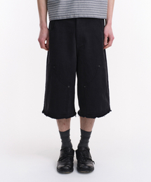 WASHED COTTON BERMUDA PANTS (BLACK)