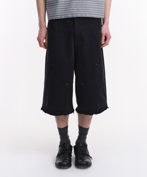 DIVEIN(ダイブイン)の「WASHED COTTON BERMUDA PANTS (BLACK)(その他パンツ・メンズ・その他・1/2/0)」の1枚目の写真