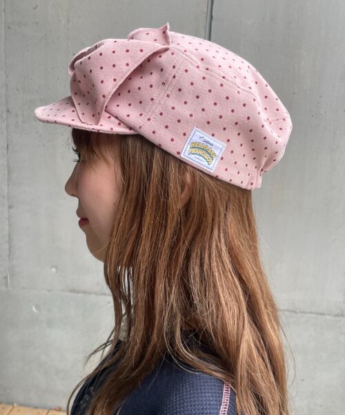 HELLO.SANFRANCISCO(ハローサンフランシスコ)の「【HELLO.SANFRANCISCO】BIGリボンドット柄コーデュロイキャップ(キャップ・レディース・ベージュ/ピンク・ONE SIZE)」の19枚目の写真