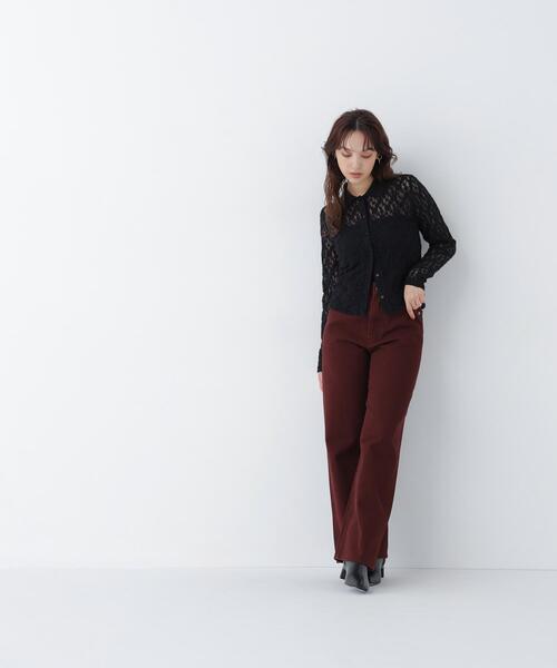 NATURAL BEAUTY BASIC(ナチュラルビューティーベーシック)の「シャツカラー起毛レースカットソー(Tシャツ/カットソー・レディース・オフホワイト/ブラック・FREE)」の14枚目の写真
